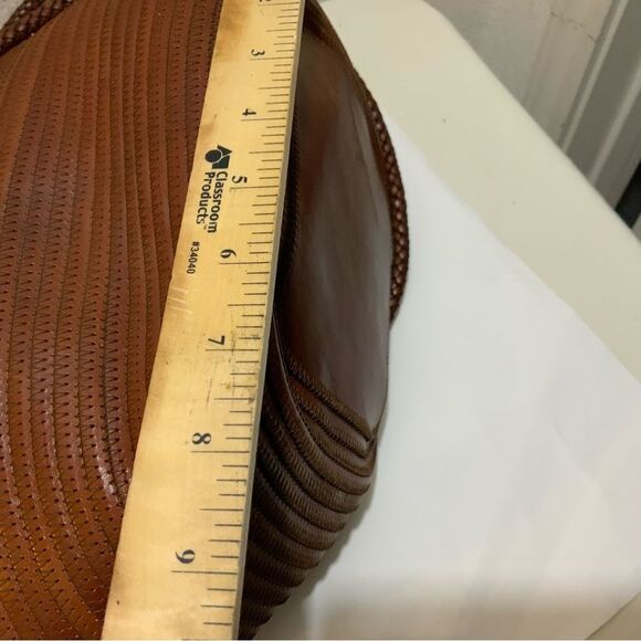 Talbots Leather Woven bucket Bag top open - Picture 12 of 14